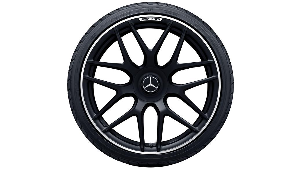 AMG Schmiederad im Kreuzspeichen-Design, 53,3 cm (21 Zoll), Felgenhorn glanzgedreht, AMG GT, 275/35 R21/, schwarz matt, A29040108007X71