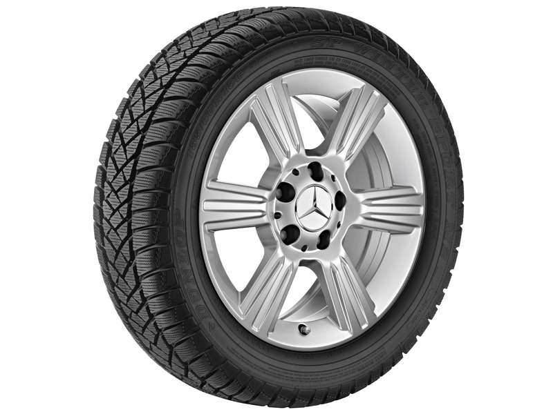 6-spoke wheel, 40.6 cm (16 inch), SLK-SLC, 205/55 R16/, titanium silver, A17240113029765