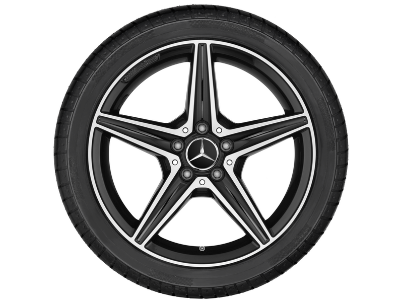 AMG 5-Speichen-Rad, 45,7 cm (18 Zoll), glanzgedreht, C-Klasse, 245/40 R18/, schwarz, A20540172007X23