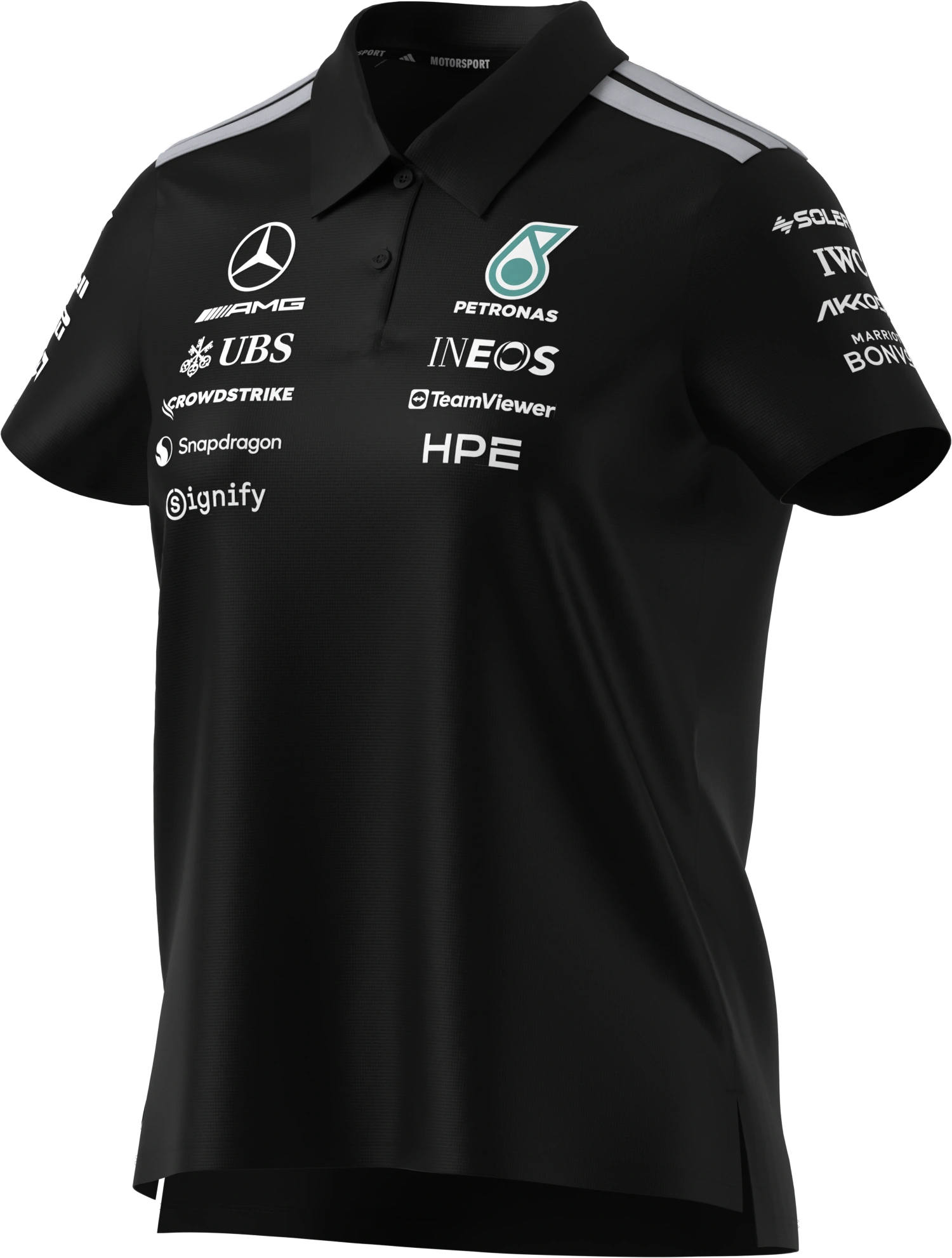 Poloshirt Damen, Team, Mercedes-AMG F1, schwarz, B6799839