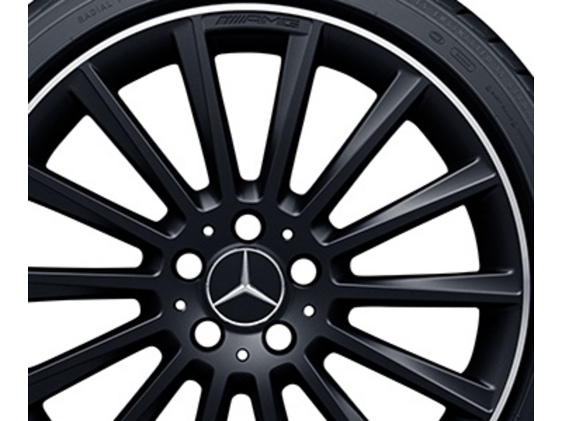 AMG Vielspeichen-Rad, 48,3 cm (19 Zoll), Felgenhorn glanzgedreht, C-Klasse, 255/35 R19/, schwarz matt, A20540166007X71