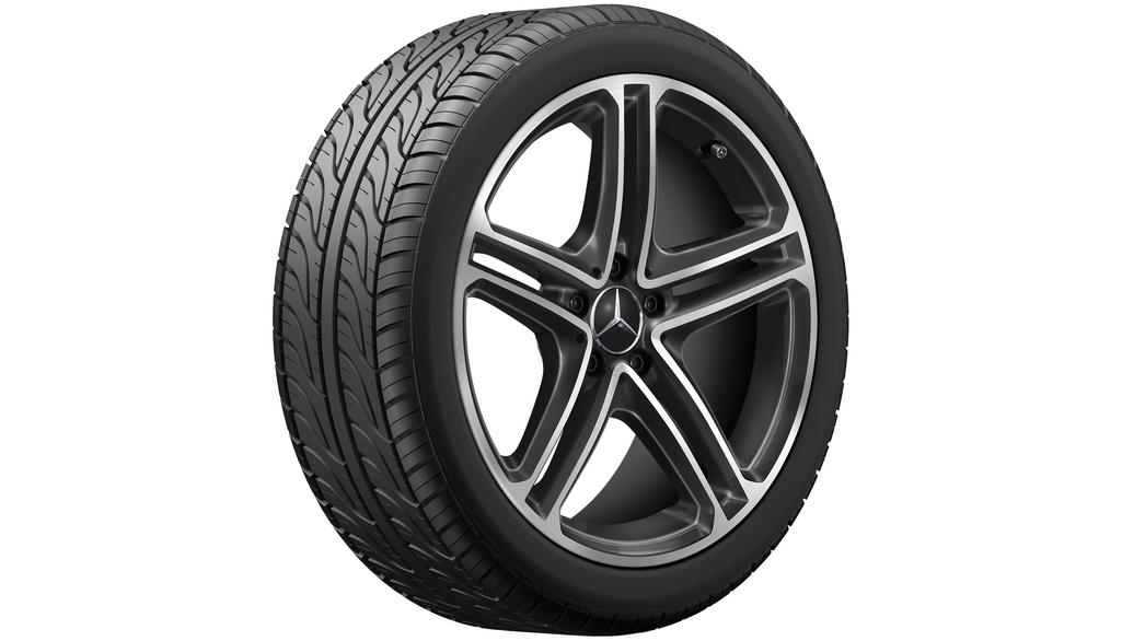 5-Doppelspeichen-Rad, 48,3 cm (19 Zoll), glanzgedreht, CLS, 275/35 R19/, schwarz, A25740113007X23