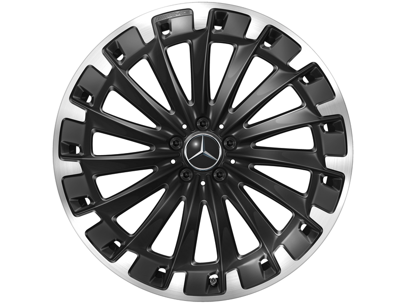 AMG Vielspeichen-Rad, 55,9 cm (22 Zoll), Felgenhorn glanzgedreht, EQS, 275/40 R22/, schwarz, A29640118007X23
