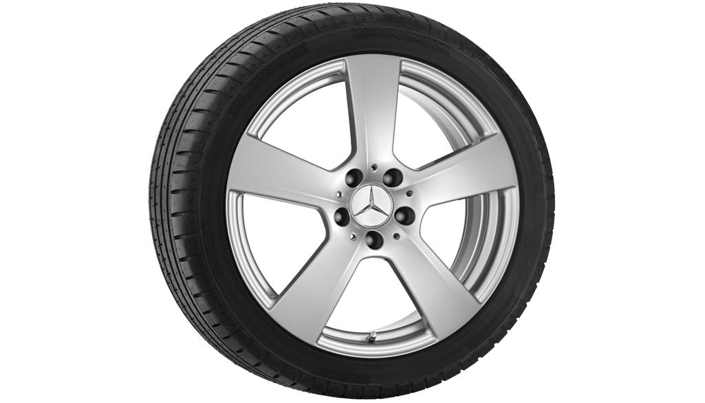 5-spoke wheel, 45.7 cm (18-inch), E-Class, 265/35 R18/, titanium silver, A21240114029765