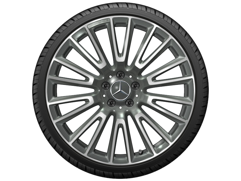 AMG light-alloy wheel, 10-twin-spoke design, 50.8 cm (20-inch), high-sheen, E-Class, 265/40 R20/, gray Himalaya, A21440115007X21