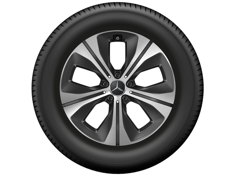 5-Speichen-Rad, Aero, 48,3 cm (19 Zoll), glanzgedreht, GLE, 275/55 R19/, schwarz, A16740163007X23
