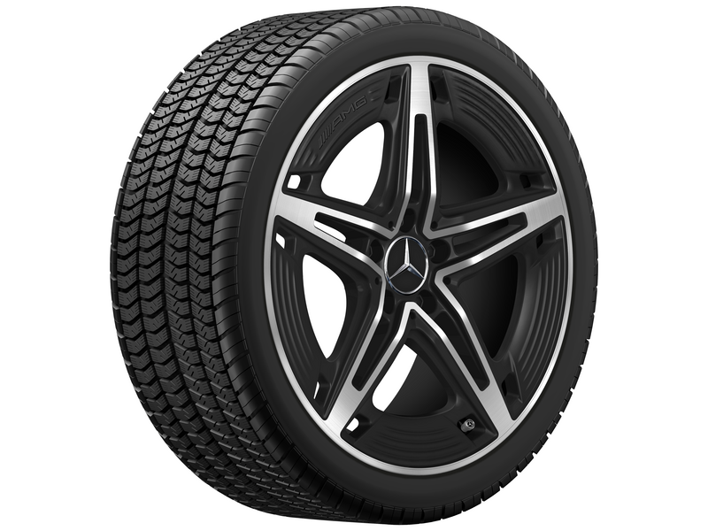 AMG 5-Speichen-Rad, 48,3 cm (19 Zoll), glanzgedreht, CLA/ A-Klasse, 245/35 R19/, schwarz matt, A17740145007X36