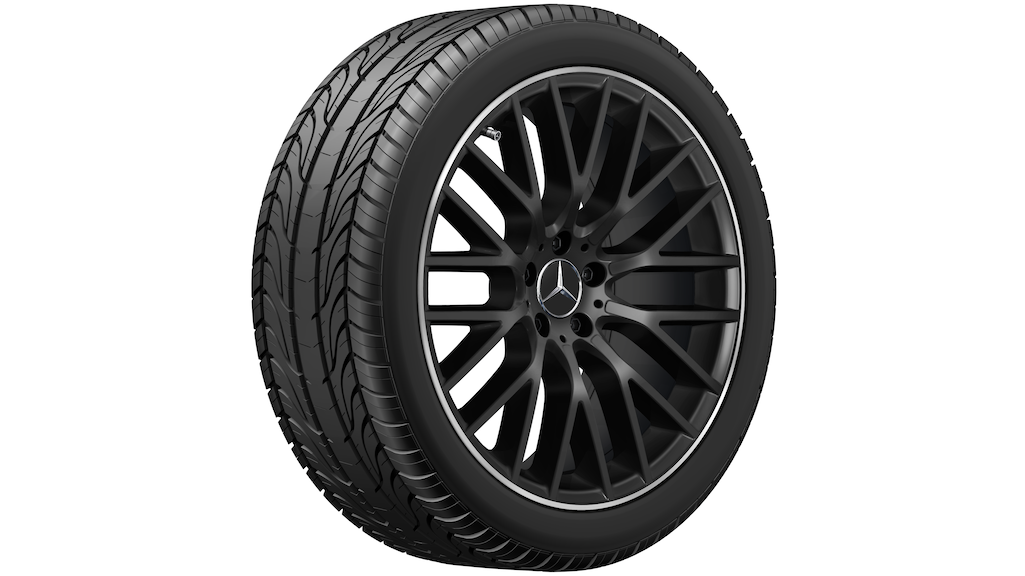 Y-Speichen-Rad Schwarz Matt Felgenhorn Glanzgedreht