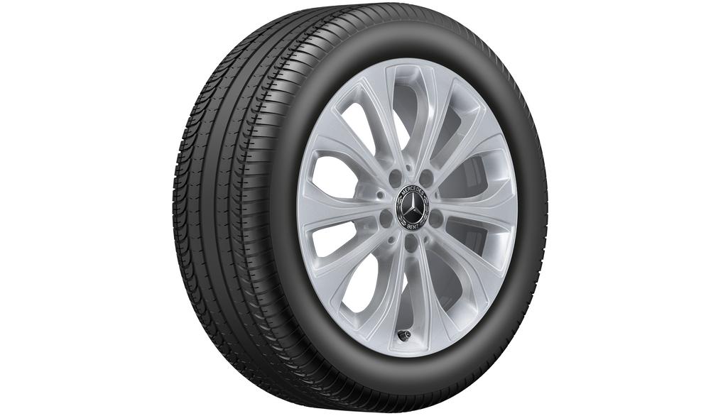 Cerchio a 10 razze, 43,2 cm (17 pollici), Classe C, 245/45 R17/, argento vanadio, A20540187007X45 Cerchio a 10 razze, 43,2 cm (17 pollici), Classe C, 245/45 R17/, argento vanadio, A20540187007X45