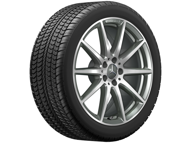 AMG 10-Speichen-Rad, 48,3 cm (19 Zoll), glanzgedreht, C-Klasse, 255/40 R19/, titangrau, A20640169007X21