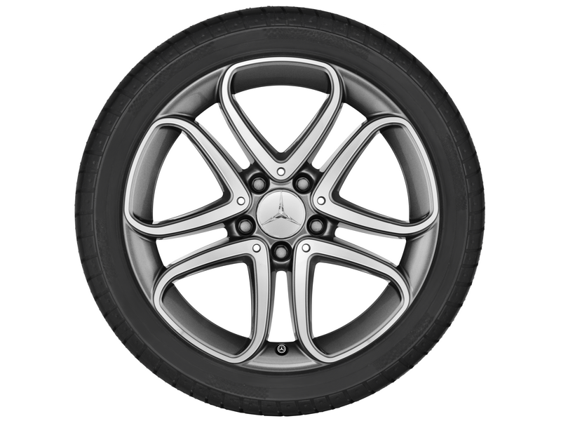 5-twin-spoke wheel, 45.7 cm (18-inch), high-sheen, E-Class, 255/35 R18/, gray Himalaya, A20740126027X21