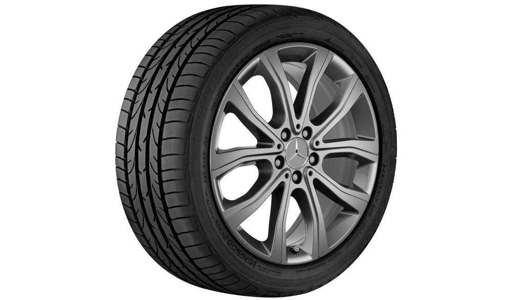 5-dubbelspaaks velg, 48,3 cm (19 inch), M-GLE-Klasse, 255/50 R19/, grijs Himalaya, A16640115007756