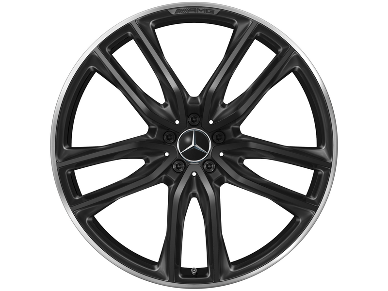 AMG 5-twin-spoke wheel, 58.4 cm (23 inch), rim flange high-sheen, GLS, 325/35 R23/, black, A16740178007X72