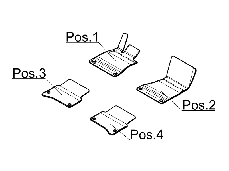 CLASSIC veloursmatten, set, 4-delig, S-Klasse, magmagrijs, A22368010077Q17