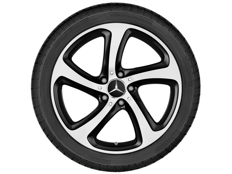 5-Speichen-Rad, 45,7 cm (18 Zoll), glanzgedreht, E-Klasse, 275/40 R18/, schwarz, A21340133007X23