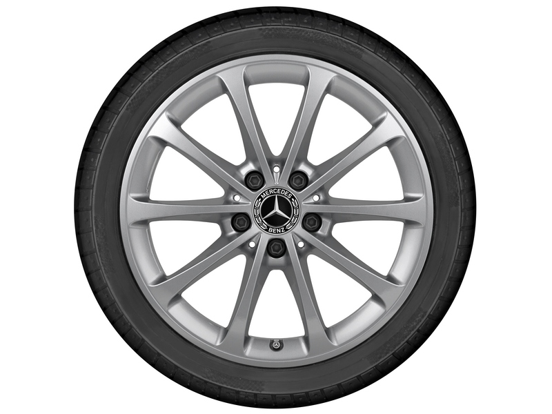 10-spoke wheel, 43.2 cm (17 inch), (e.g. CLA/ B-Class/ A-Class), 205/55 R17/, vanadium silver, A17740103007X45