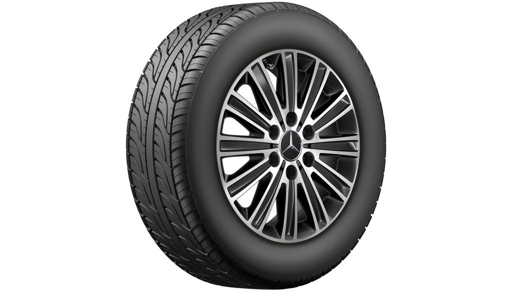 12-spoke wheel, 43.2 cm (17 inch), high-sheen, Sprinter, 235/60 R17/, black, A90740153007X23