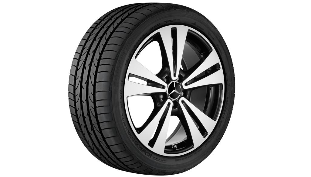 Cerchio a 5 doppie razze, 48,3 cm (19 pollici), lucido, Classe C, 225/40 R19/, nero, A20540127007X23