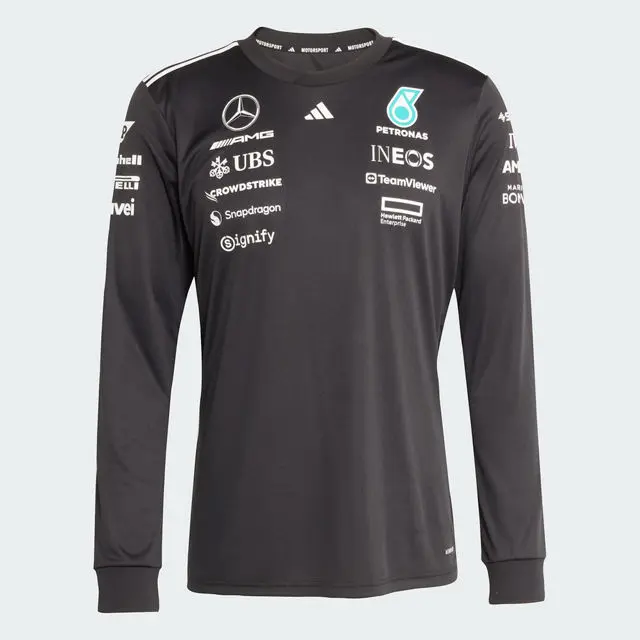 Longsleeve men, driver, Mercedes-AMG F1, Adidas, black, B67998121