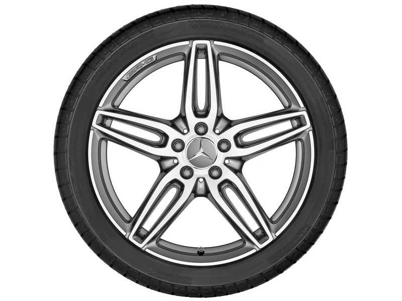AMG 5-dubbelspaaks velg, 45,7 cm (18 inch), hoogglans, CLA/B-Klasse/A-Klasse, 225/40 R18/, titaniumgrijs, A17640107007X21