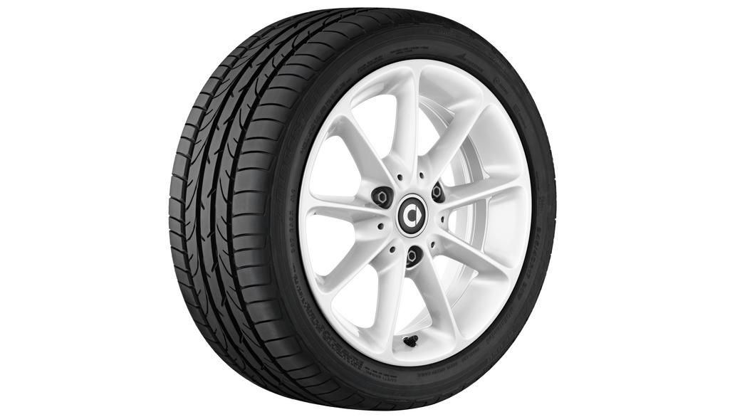 Cerchi in lega a 9 razze, Design 14, 38,1 cm (15 pollici), smart, 175/55 R15/, bianco, A4514010502CD5L Cerchi in lega a 9 razze, Design 14, 38,1 cm (15 pollici), smart, 175/55 R15/, bianco, A4514010502CD5L