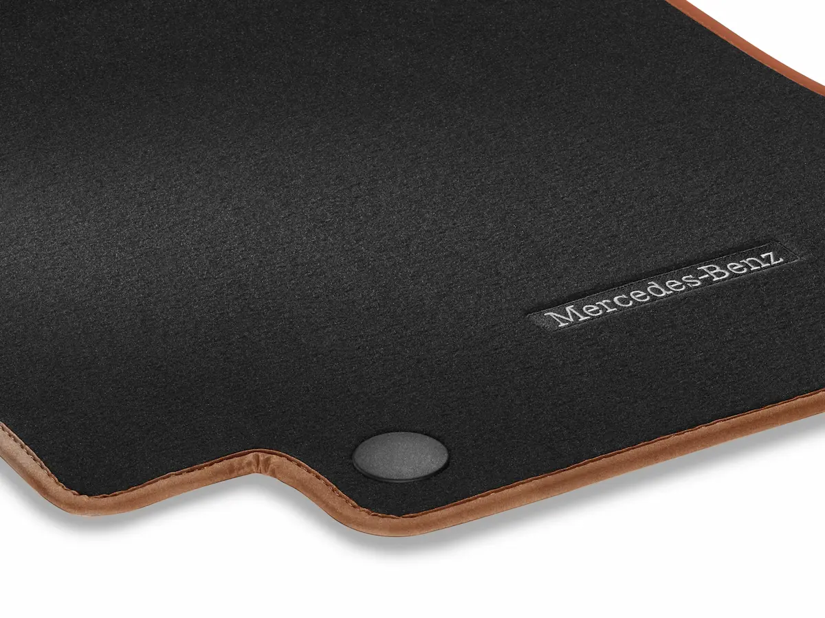 Veloursmatten CLASSIC, Satz, 4-teilig, LL, schwarz, Einfassung beechbrown, A17868073008H36