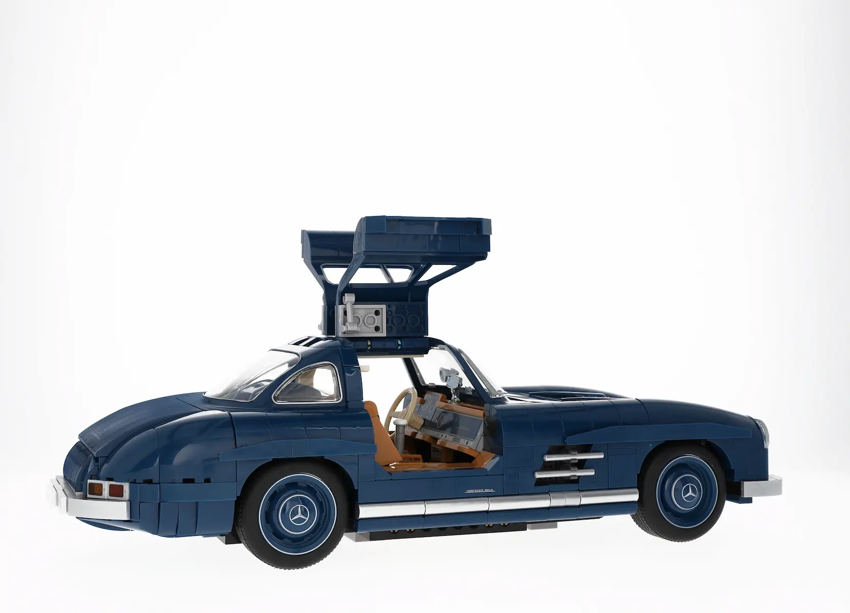 Modellauto: 300 SL W 198 (1954-1957), Klemmbaustein Modell, blau, Mattel, 1:12, B66041219 Modellauto: 300 SL W 198 (1954-1957), Klemmbaustein Modell, blau, Mattel, 1:12, B66041219