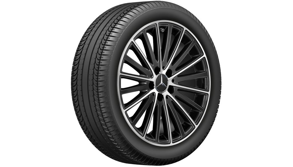 10-Speichen-Rad, mit Zusatzspeichen, 45,7 cm (18 Zoll), glanzgedreht, C-Klasse, 225/45 R18/, schwarz, A20540114017X23