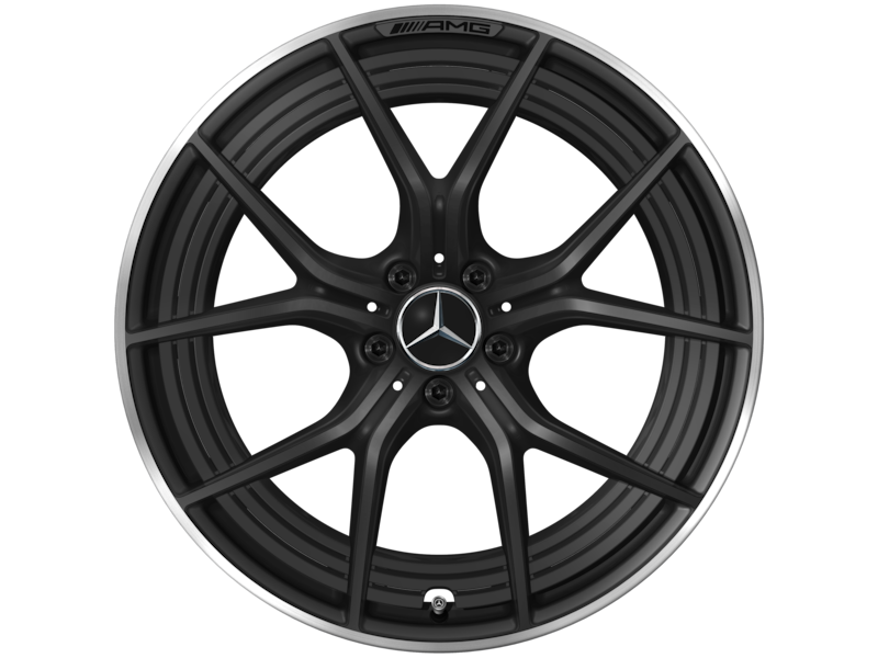 AMG Schmiederad im Kreuzspeichen-Design, 53,3 cm (21 Zoll), Felgenhorn glanzgedreht, AMG GT, 295/30 R21/, schwarz matt, A1924000400