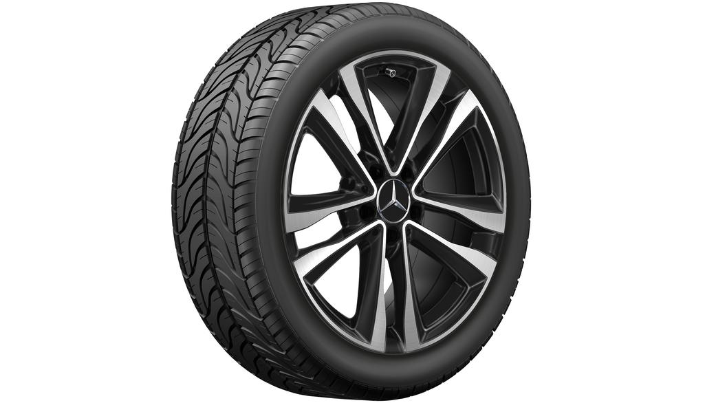 5-dubbelspaaks velg, 45,7 cm (18 inch), hoogglans, CLA/B-Klasse/A-Klasse, 225/45 R18/, zwart, A17740127007X23