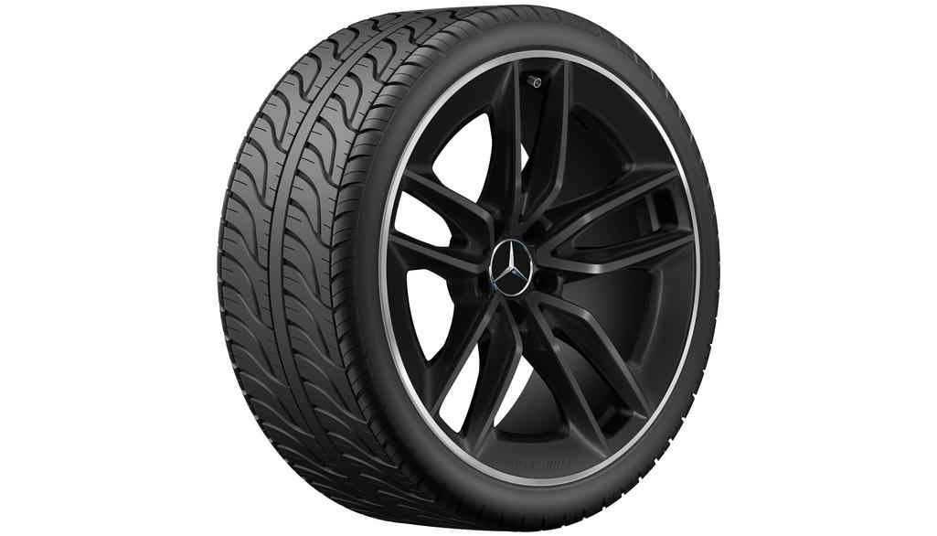AMG 5-Doppelspeichen-Rad, 50,8 cm (20 Zoll), Felgenhorn glanzgedreht, CLS, 275/30 R20/, schwarz matt, A25740122007X71 AMG 5-Doppelspeichen-Rad, 50,8 cm (20 Zoll), Felgenhorn glanzgedreht, CLS, 275/30 R20/, schwarz matt, A25740122007X71