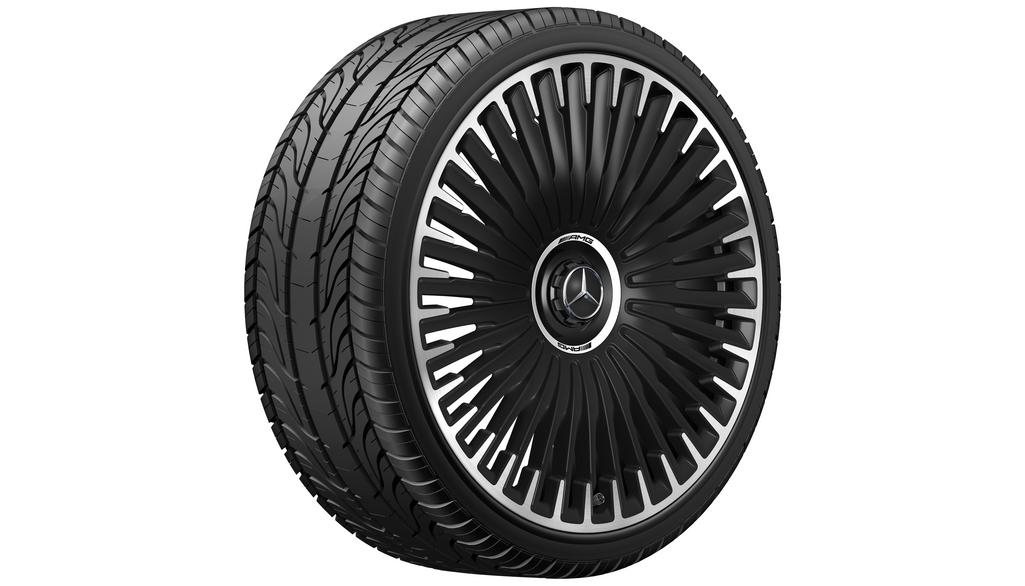 Cerchio multirazze AMG, 53,3 cm (21 pollici), flangia del cerchio ad alta lucentezza, EQE, 265/35 R21/, nero opaco, A29540131007X71 Cerchio multirazze AMG, 53,3 cm (21 pollici), flangia del cerchio ad alta lucentezza, EQE, 265/35 R21/, nero opaco, A29540131007X71