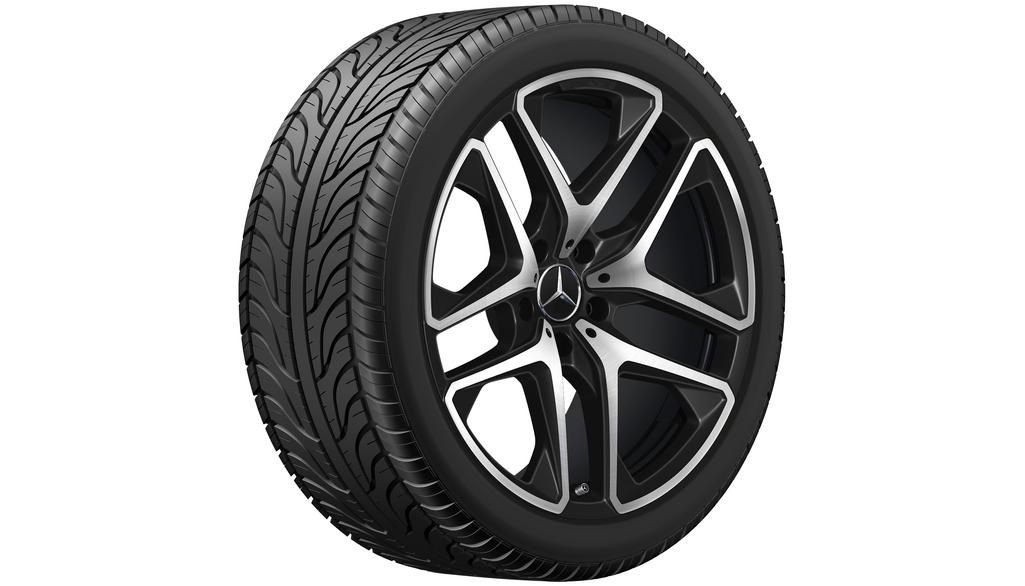 AMG 5-twin-spoke wheel, black matt, polished, Pirelli, Scorpion Winter MO1, 275/45 R21 110V XL, Winter, Q440301712730