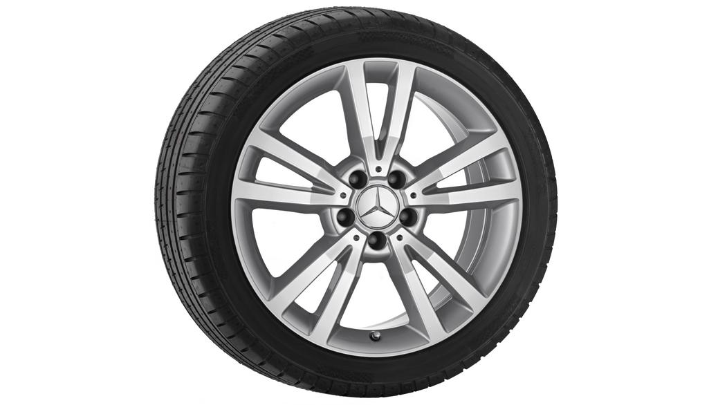 5-dubbelspaaks wiel, Shikrio, 45,7 cm (18 inch), hoogglans, E-Klasse, 235/40 R18/, titaanzilver, A20740111027X07