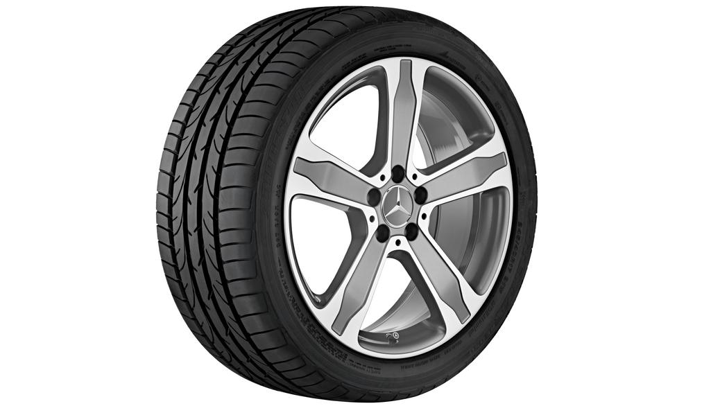 5-Speichen-Rad, 48,3 cm (19 Zoll), glanzgedreht, GLA, 235/45 R19/, tremolit-metallic, A15640103007X44