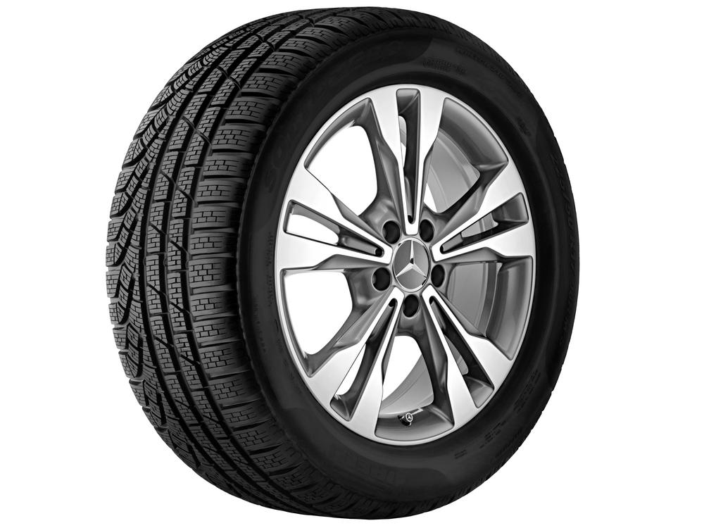 5-dubbelspaaks wiel Tremolit-metallic gepolijst, Michelin, Pilot Alpin PA4 MO, 245/45 R18 100V XL, Winter, Q44019151006A