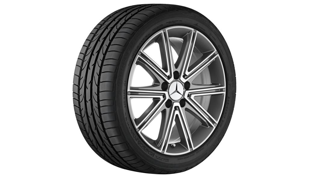 Cerchio a 10 razze, 43,2 cm (17"), lucido, SLK-SLC, 245/40 R17/, argento palladio, A17240115027X19 Cerchio a 10 razze, 43,2 cm (17"), lucido, SLK-SLC, 245/40 R17/, argento palladio, A17240115027X19