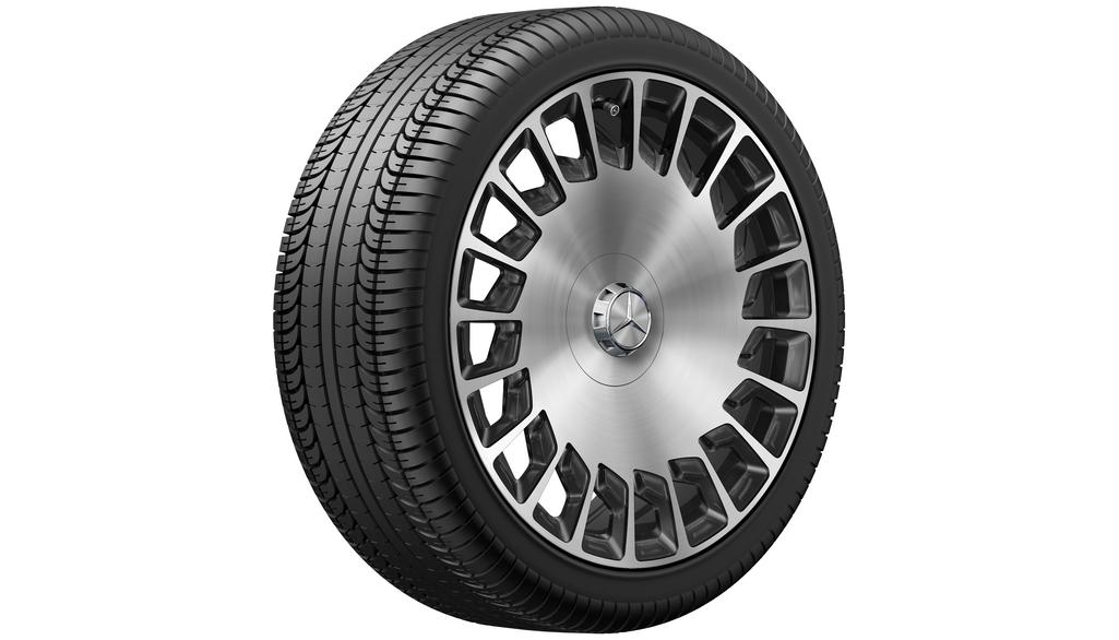 Vielspeichen-Rad, 50,8 cm (20 Zoll), S-Klasse, 275/35 R20/, silberfarben, schwarz, A21740103007X23 Vielspeichen-Rad, 50,8 cm (20 Zoll), S-Klasse, 275/35 R20/, silberfarben, schwarz, A21740103007X23