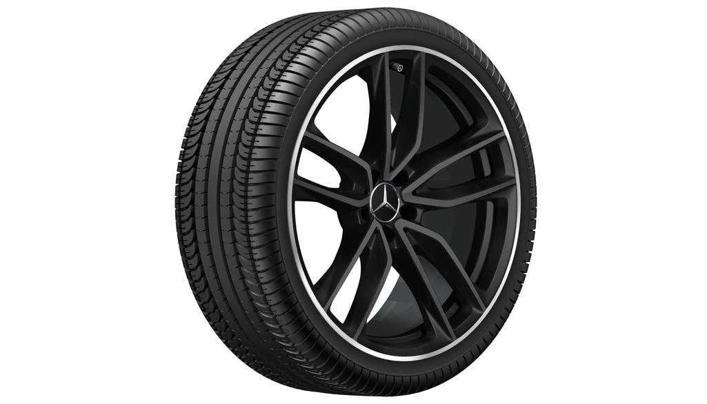 AMG 5-twin-spoke wheel, 53.3 cm (21-inch), high-sheen rim flange, GLC, 265/40 R21/, matt black, A25340138007X71 AMG 5-twin-spoke wheel, 53.3 cm (21-inch), high-sheen rim flange, GLC, 265/40 R21/, matt black, A25340138007X71