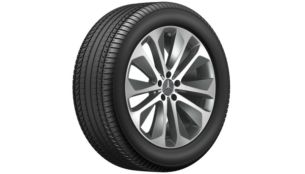 Cerchio a 10 razze, 50,8 cm (20 pollici), lucido, GLE, 275/50 R20/, grigio Himalaya, A16740107007X21 Cerchio a 10 razze, 50,8 cm (20 pollici), lucido, GLE, 275/50 R20/, grigio Himalaya, A16740107007X21