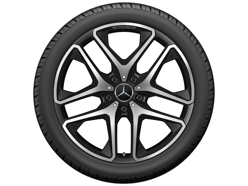 AMG 5-twin-spoke wheel, black matt, polished, Pirelli, Scorpion Winter MO1, 275/45 R21 110V XL, Winter, Q440301712730