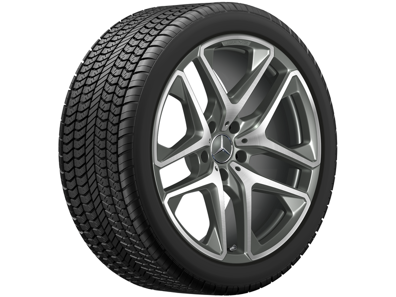 AMG 5-twin-spoke wheel, titanium gray, polished, Pirelli, Scorpion Winter MO1, 275/45 R21 110V XL, winter, Q440301712710