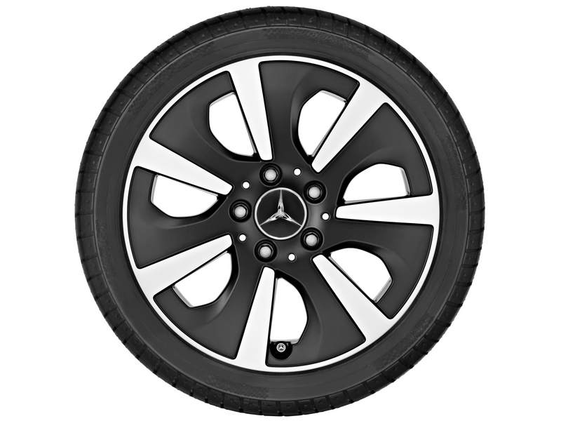 7-spoke wheel, 40.6 cm (16-inch), high-sheen, CLA/ B-Class/ A-Class, 205/55 R16/, black matt, A24640117027X36