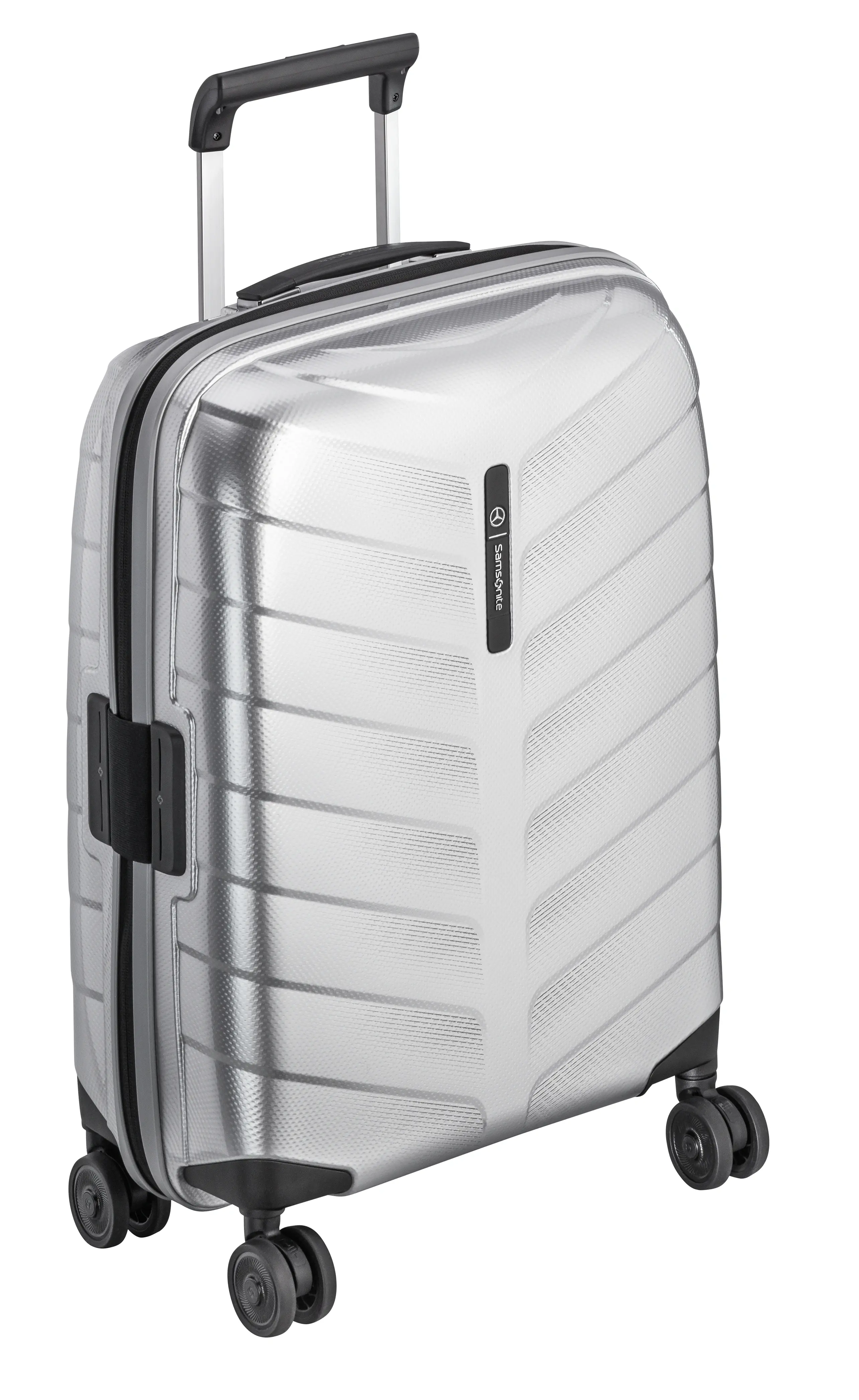 Koffer, Spinner 55, silberfarben, Polypropylen / Polyester, Samsonite, 38 l, B67960125
