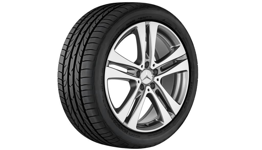 Cerchio a 5 doppie razze, 48,3 cm (19"), lucido, Classe C, 225/40 R19/, grigio Himalaya, A20540167007X21 Cerchio a 5 doppie razze, 48,3 cm (19"), lucido, Classe C, 225/40 R19/, grigio Himalaya, A20540167007X21