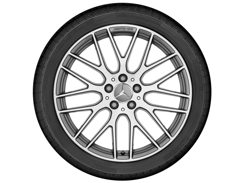 AMG Leichtmetallrad, im Kreuzspeichen-Design, 48,3 cm (19 Zoll), glanzgedreht, CLA/ A-Klasse, 235/35 R19/, titangrau, A17640109007X21