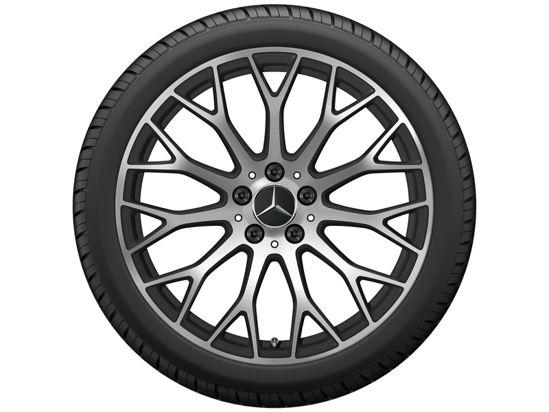 AMG Kreuzspeichen-Rad, 48,3 cm (19 Zoll), glanzgedreht, AMG GT, 265/35 R19/, schwarz matt, A19040128007X36