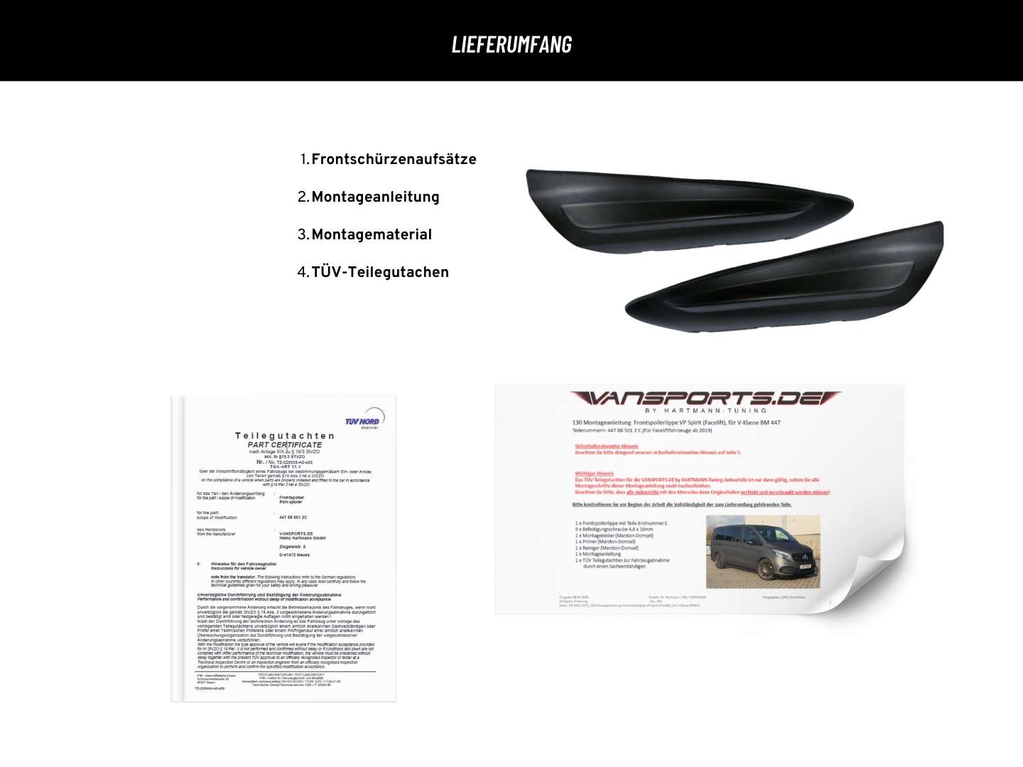 VP Gravity Frontschürzenaufsatz für V-Klasse 447 Facelift, VS-44788601C