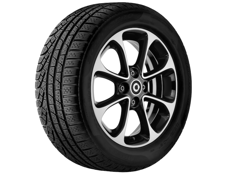 8-Speichen-Rad Schwarz Glanzgedreht, Dunlop, Winter Response 2, 165/65 R15 81T, Winter, Q4403612102000J2022