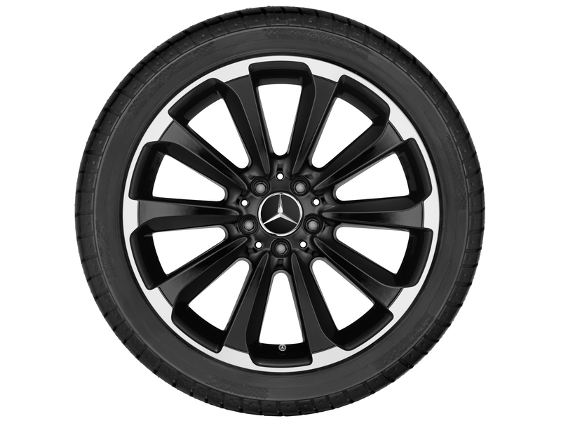 10-spoke wheel, 48.3 cm (19-inch), high-sheen rim flange, C-Class, 225/40 R19/, black, A20540129007X72
